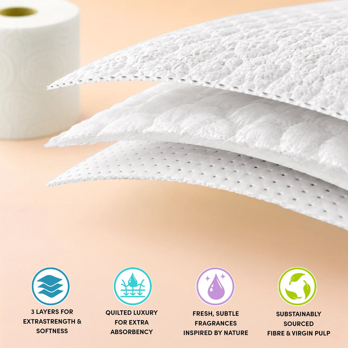 Elora Eco-Friendly 3-Ply Toilet Tissue – Vanilla & Marshmallow Scent