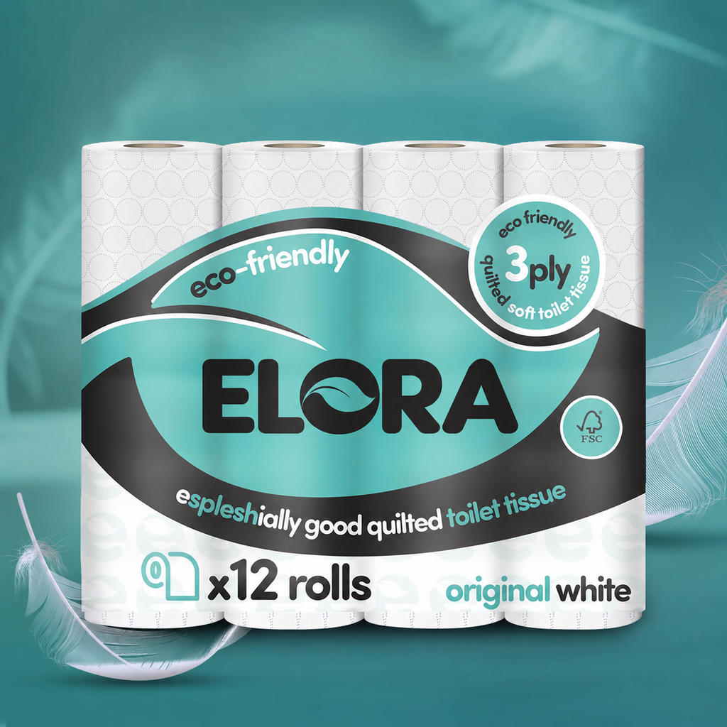 Elora Eco-Friendly 3-Ply Toilet Tissue – Original White