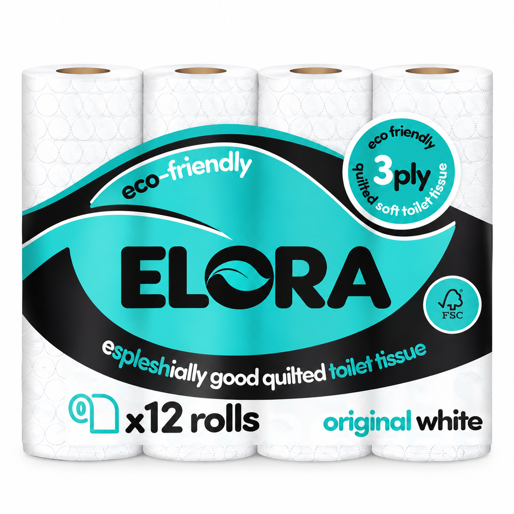 Elora Eco-Friendly 3-Ply Toilet Tissue – Original White