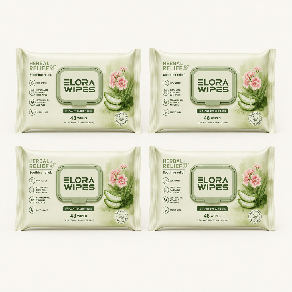 Elora Wipes Herbal Relief| 48 Count