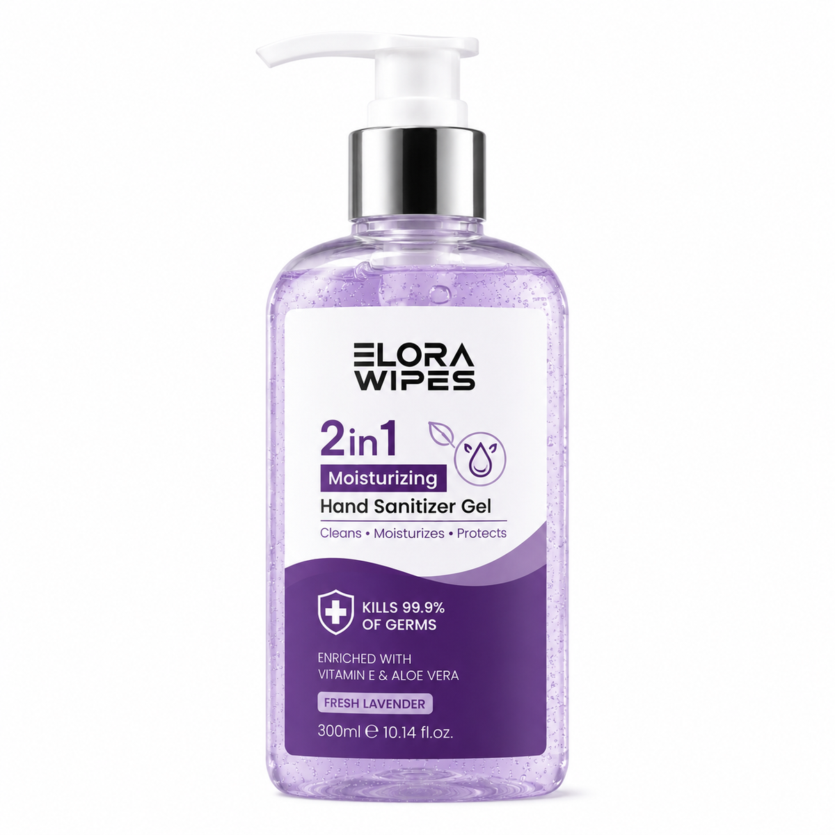 2-in-1 Moisturizing Hand Sanitizer Gel – Fresh Lavender, 300 mL