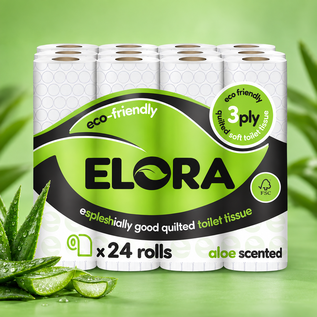 Elora Eco-Friendly 3-Ply Aloe Scented Toilet Tissue