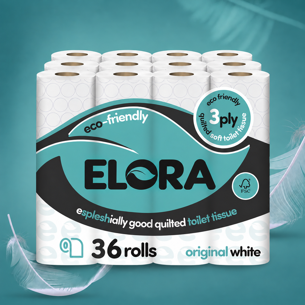 Elora Eco-Friendly 3-Ply Toilet Tissue – Original White