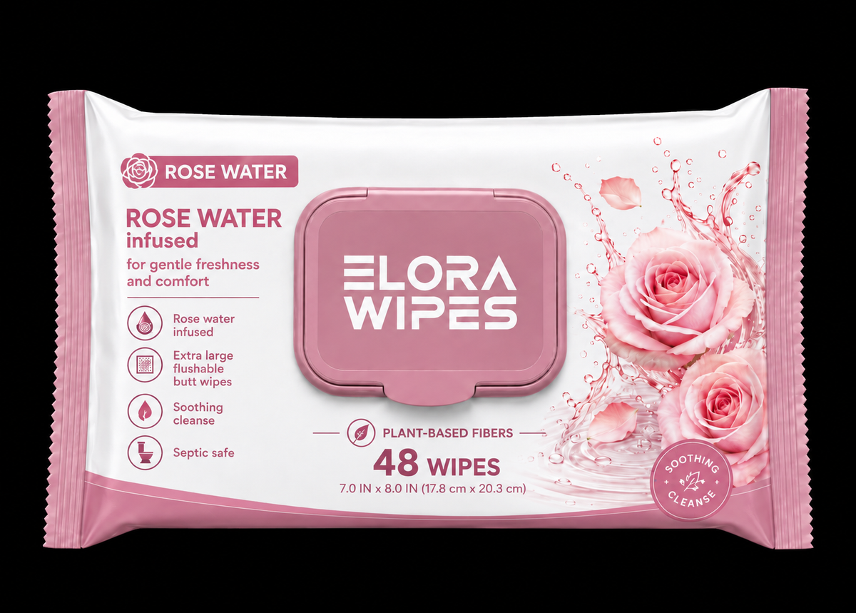 Elora Wipes Rose Water| 48 Count